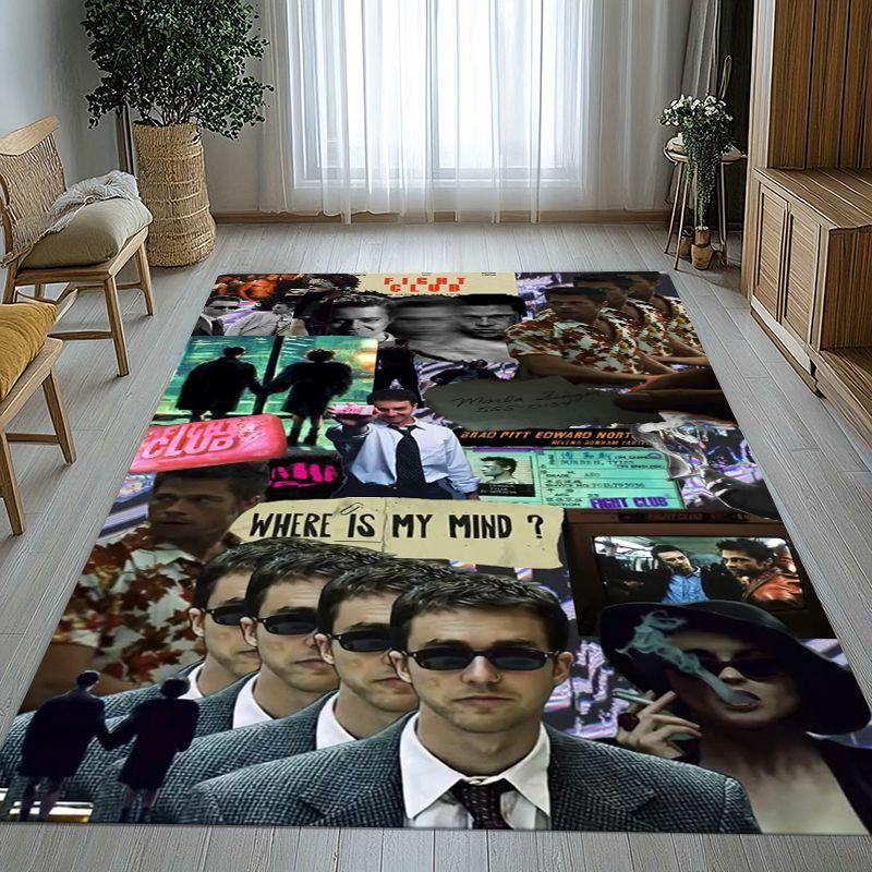 Classic Fight Club Movie Soft Non-Slip Large Area Rug for Living Room,Bedroom Playroom Carpet Mat for Sofa,Home Decor Gift