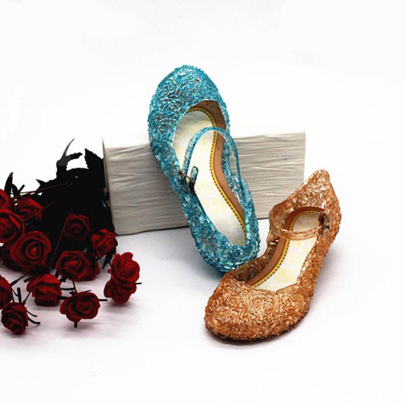 Girls Sandals Jelly Crystal Shoes Kids Wedge Princess Shoes Wedge Sandals Hollow Plastic Bird Nest Shoes Summer Beach Hole Women