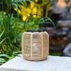 Waterproof Rattan Solar Lantern Solar Powered Standing/Hanging Bamboo Chandelier Lamp Bamboo Frame Weaving Lantern