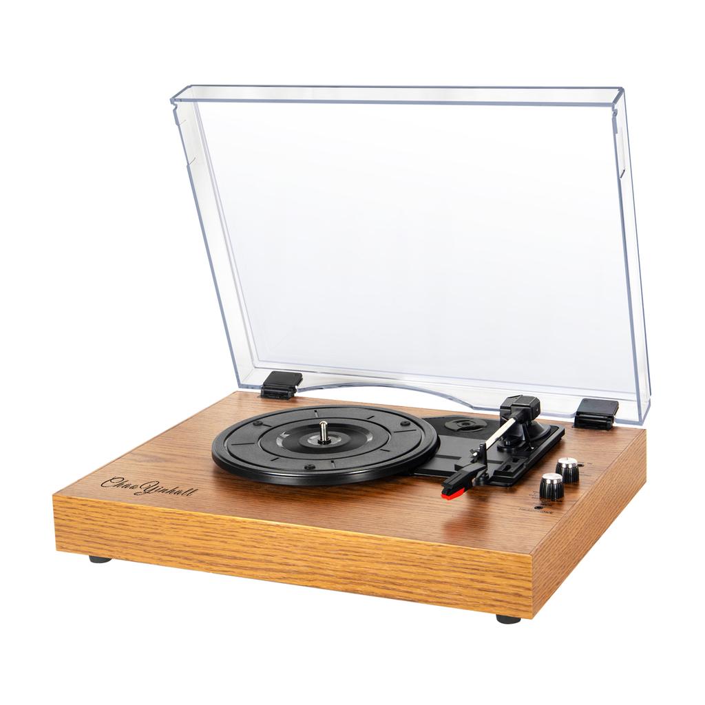Retro Record Player with BT Function 33/45/78RPM 3-Speed Line-in Antique Gramophone Turntable Disc