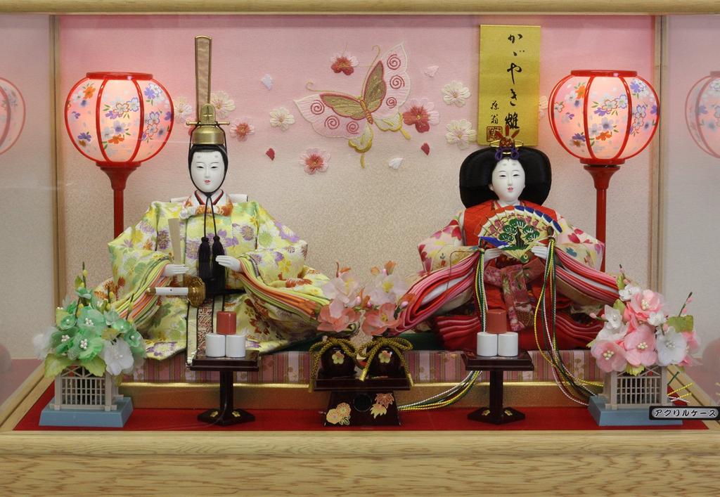 Hina Doll Case Decoration Hina Doll Made by Fujio Shining Hina Wood Grain Acrylic Case Decoration 2526-2B
