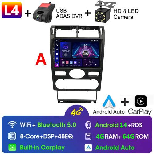 2din Android14 Car Radio Multimedia Carplay Auto GPS Navigation For Ford Mondeo Mondeo 3 2000 2001 2002 2003 2004 2005 2006-2007