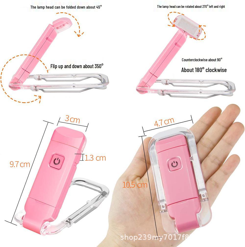 LED Mini USB Rechargeable Foldable Book Light - Portable, Eye-Protection Clip Lamp for Reading