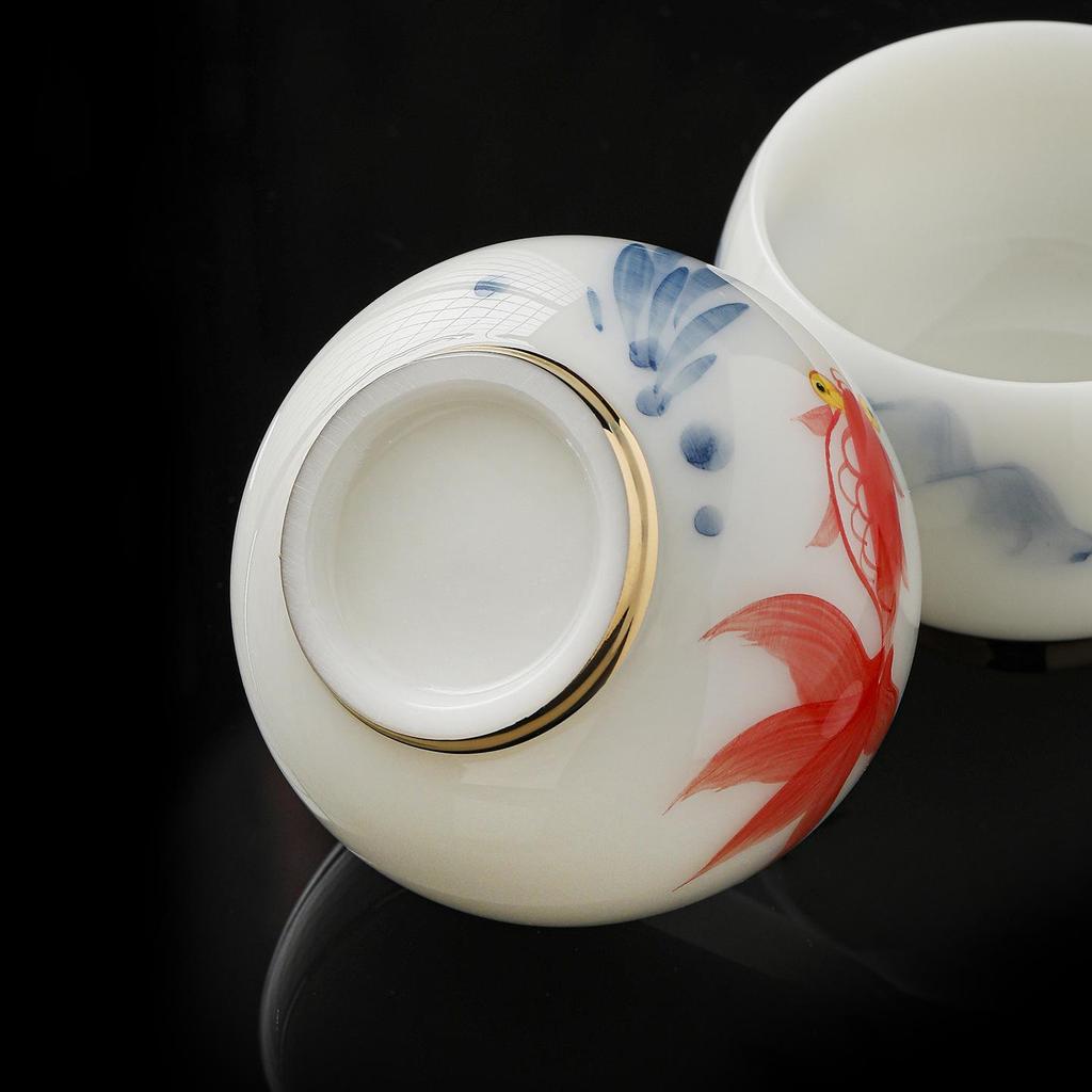 Ice Jade Porcelain Mutton Fat Tea Tasting Cup