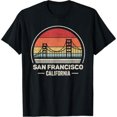 Retro San Francisco California Golden Gate Bridge Souvenir T-Shirt