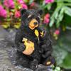 Solar Bear Lamp Figurine Weather-proof Outdoor Garden Yard Pathway Patio Lawn LED Honey Jar Bear Resin Statue Sculpture Decoration Light