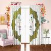 2PCS Festival Blessing - Ramadan Auspicious (Lantern - Moon) Printed Curtain Polyester Material Suitable for Bedroom Living Room