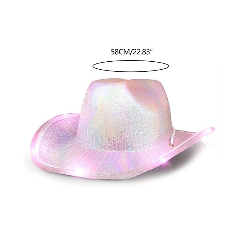 Cowgirl Hats Led Women Bachelorette Party Birthday Party Hats For Adults Cowgirl Holographic Party Disco Dress Up