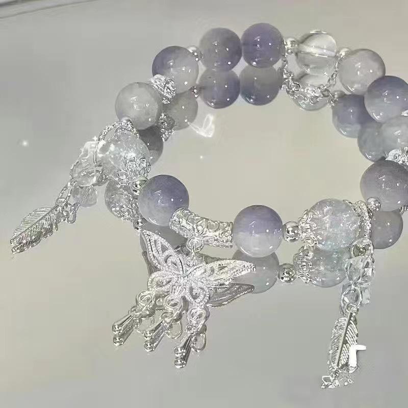 Chinese butterfly beaded bracelet women's impression niche high temperament couple bracelet gift