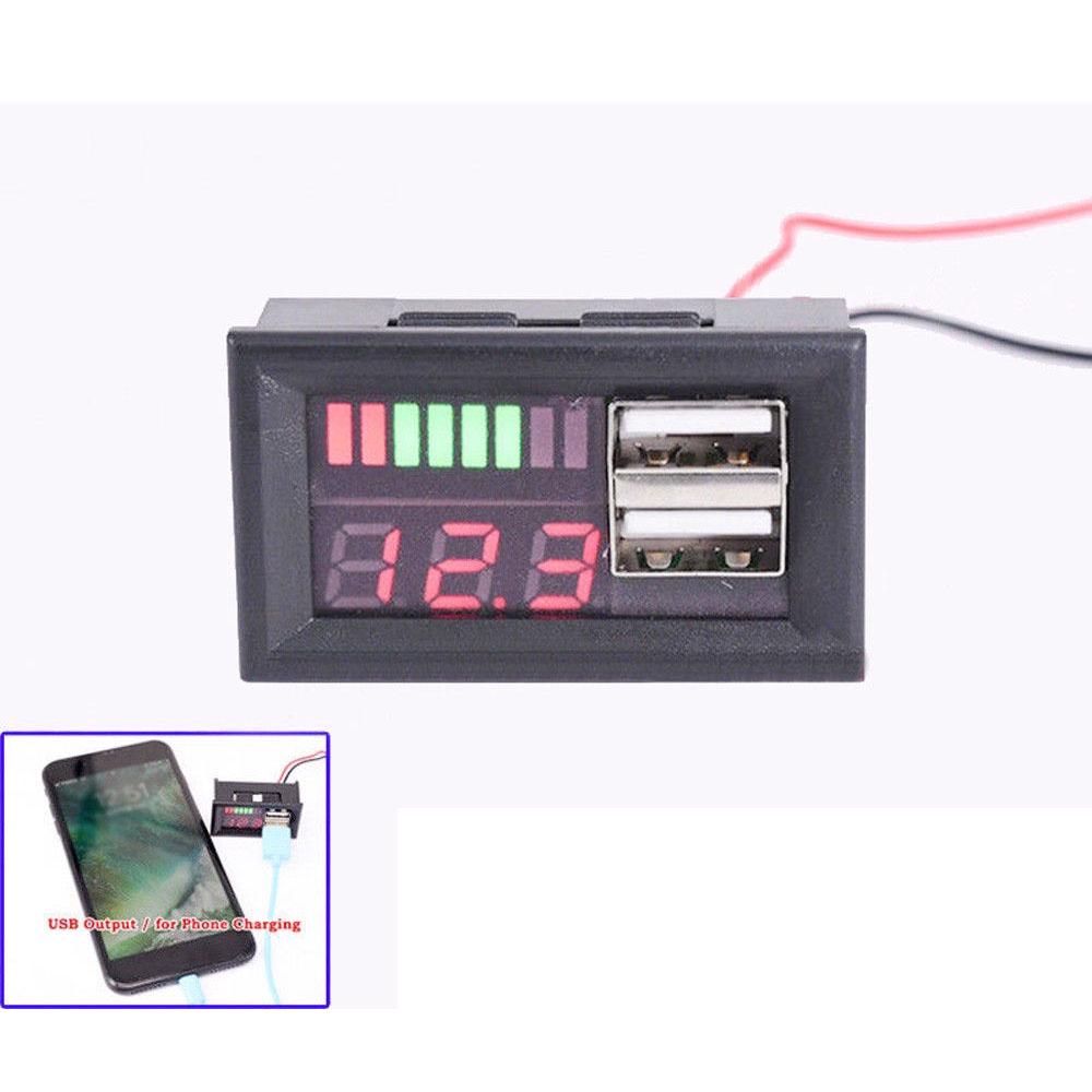 Buy Capacity Capacity Indicator 12V Lead Acid Battery Volt Meters Gauges USB Charger Voltage