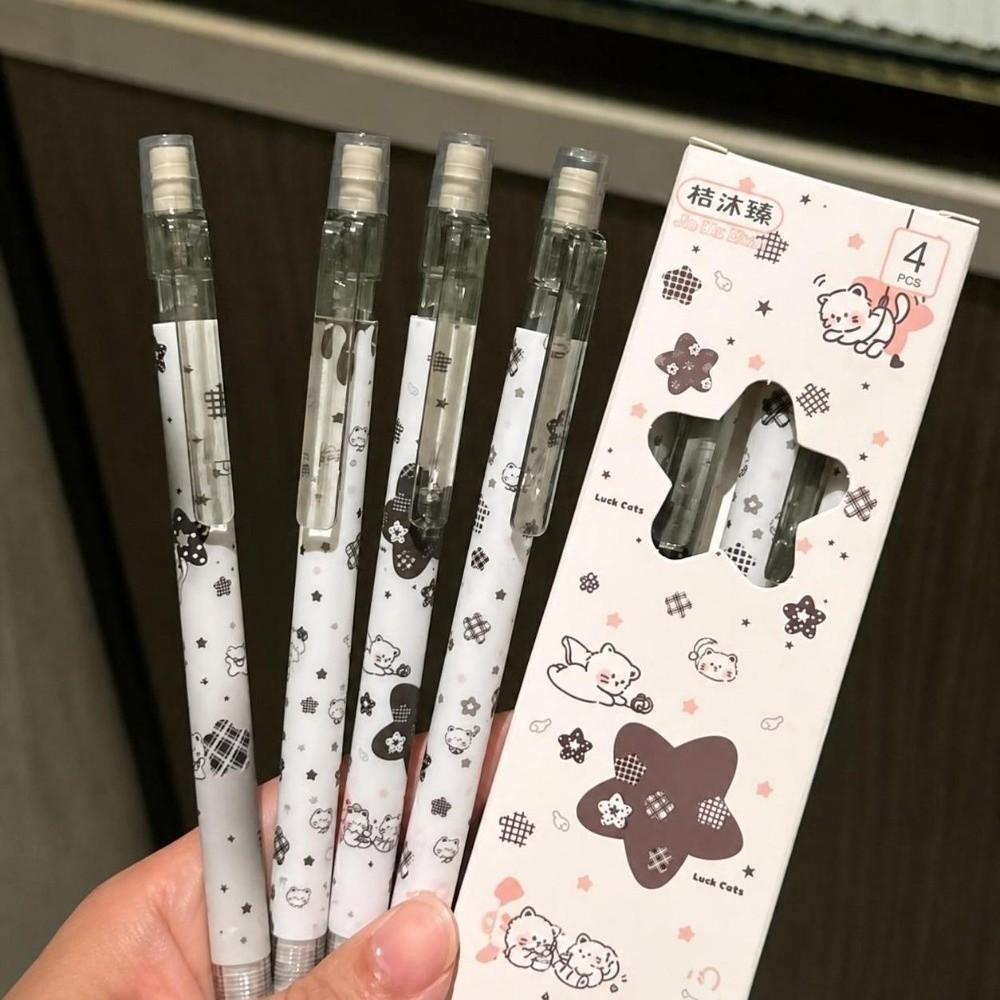 4pcs 0.5mm 2B Lead Mechanical Pencil Set Break Resistant Student Writing Pencil Back To School