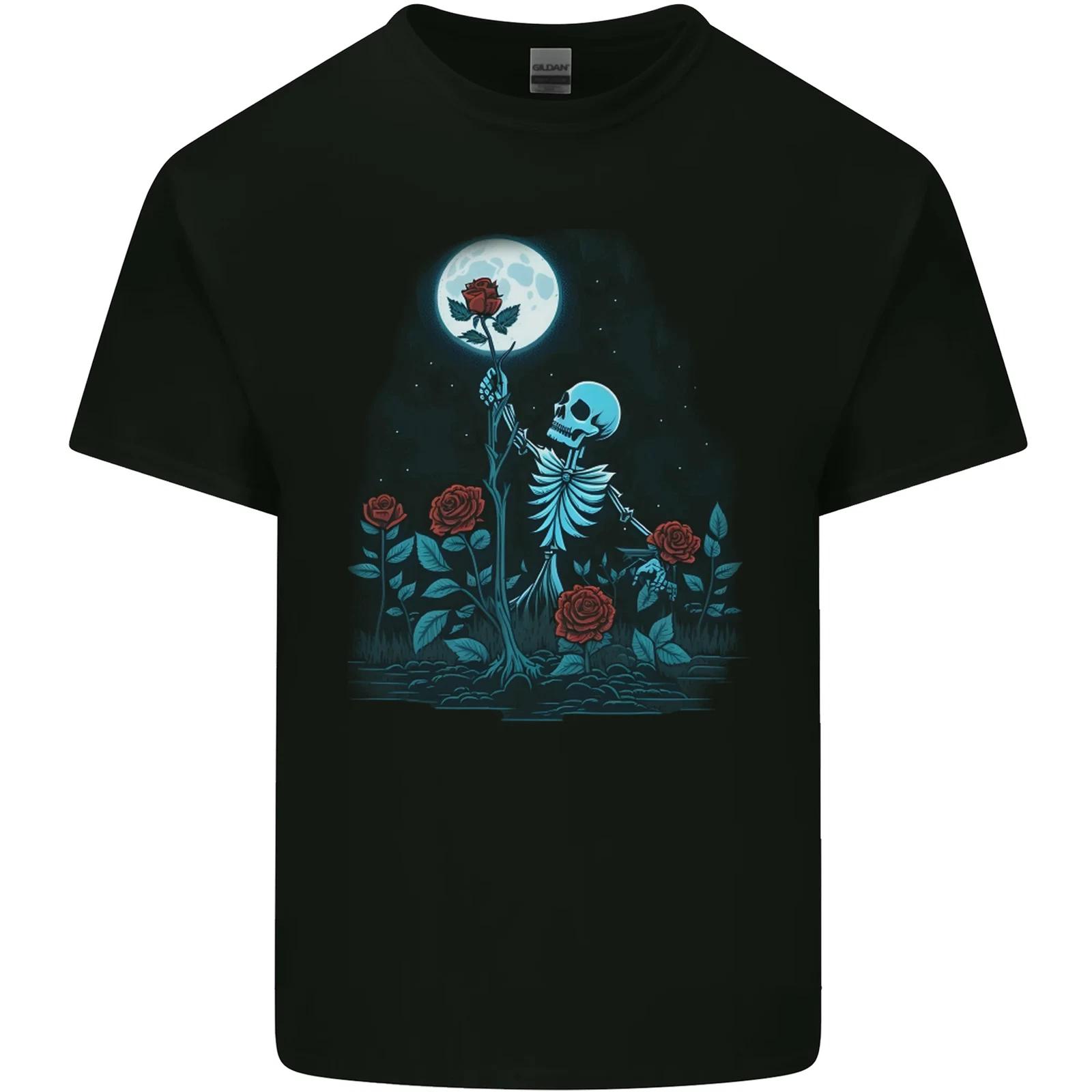 Rose From the Dead Skeleton Skull Graveyard Kids T-Shirt Childrens 4XL