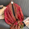 Luxury Tassel Blanket Design Thick Jacquard Pashmina Hijab Winter Warm Shawl Wrap Cashmere Scarf Women Neckerchief Poncho Stoles
