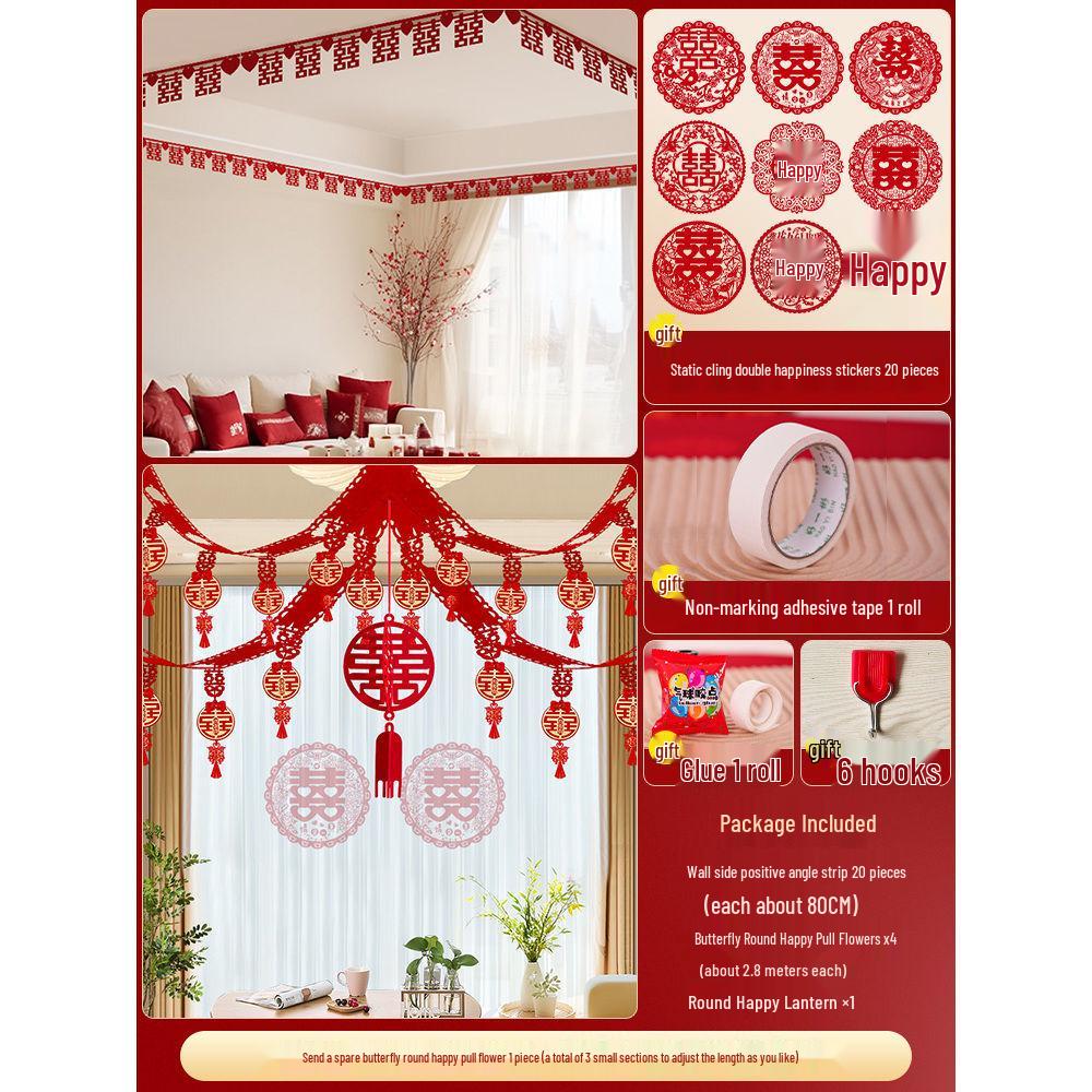 Complete Wedding Decoration Set: Bride's Room, Groom's New Home & Living Room Ceiling