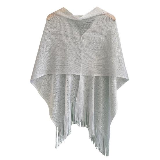 Women Beach Shawl Breathable Fabric Cover-up Shawl with Versatile Tassel Design Weddings Parties Travel Daily