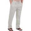 Herren Freizeit Atmungsaktive Baumwoll-Leinen Kordelzug Hose – Atmungsaktive Sommer Strandhose
