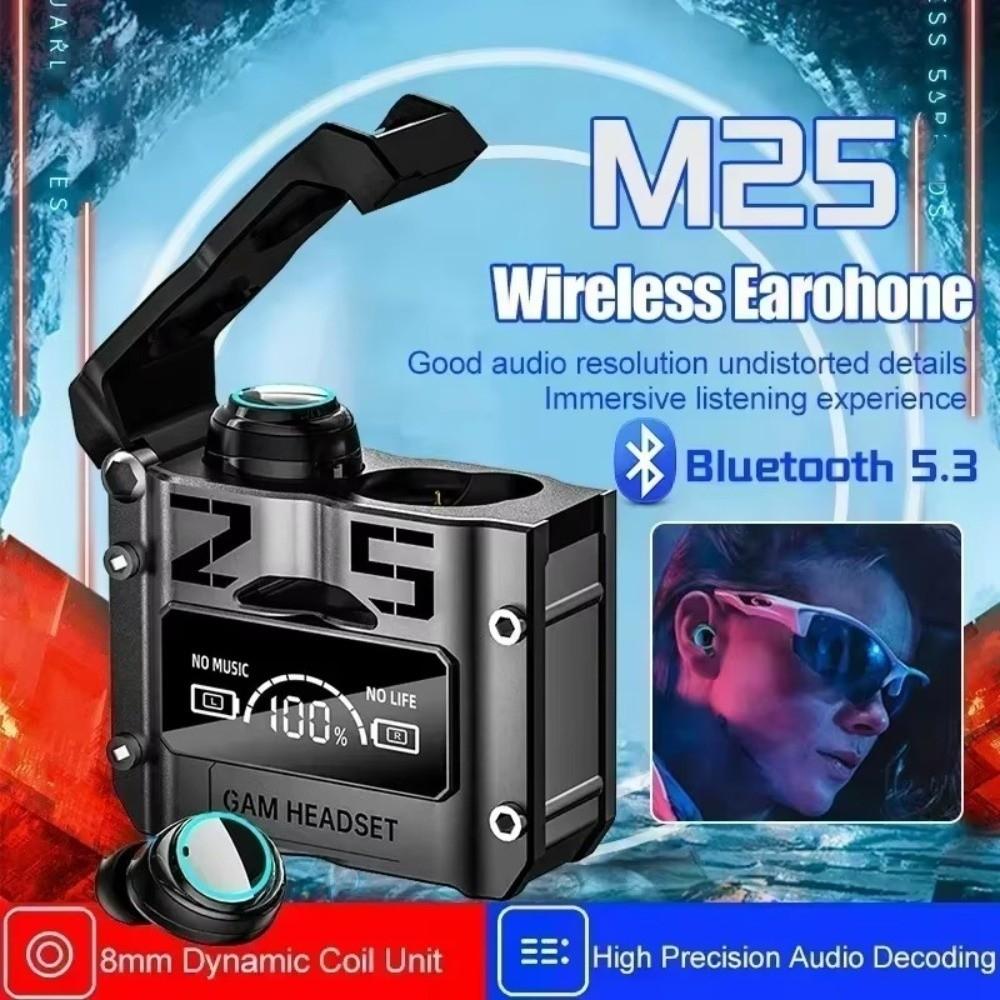 Mecha Design Noise Reduction Earbuds Long Battery Life Touch Control Earbuds Stereo Headset PC Use