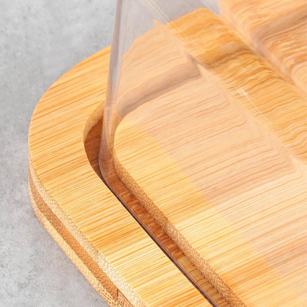 Bamboo Butter Dish Kitchen Container for Butter Storage