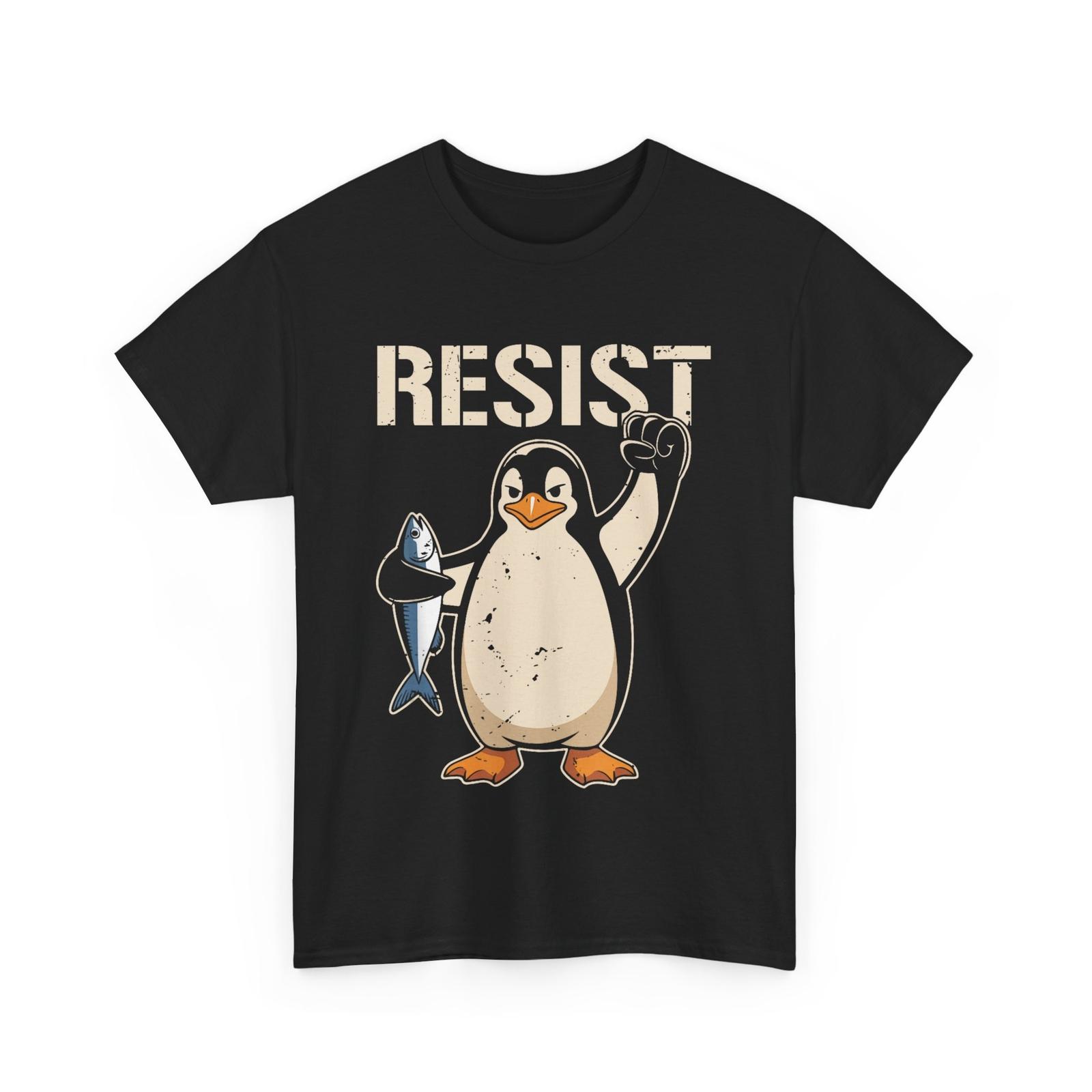 Penguin Resist T-shirt, Penguin Against Tariffs Men T-shirt XL
