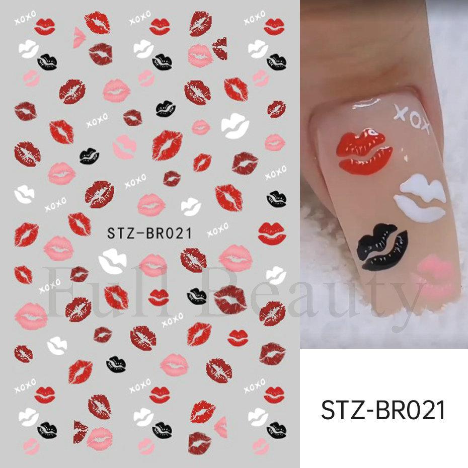 Nail Art Stickers, Valentine'S Day French Thorn Line Patches, Love Thin And Tough Nail Stickers