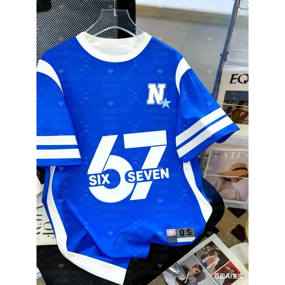 Summer Fashion 67 Kids T-shirt Funny 6 7 Print Short Sleeve Boys Tees Top Loose Streetwear Girl Clothing