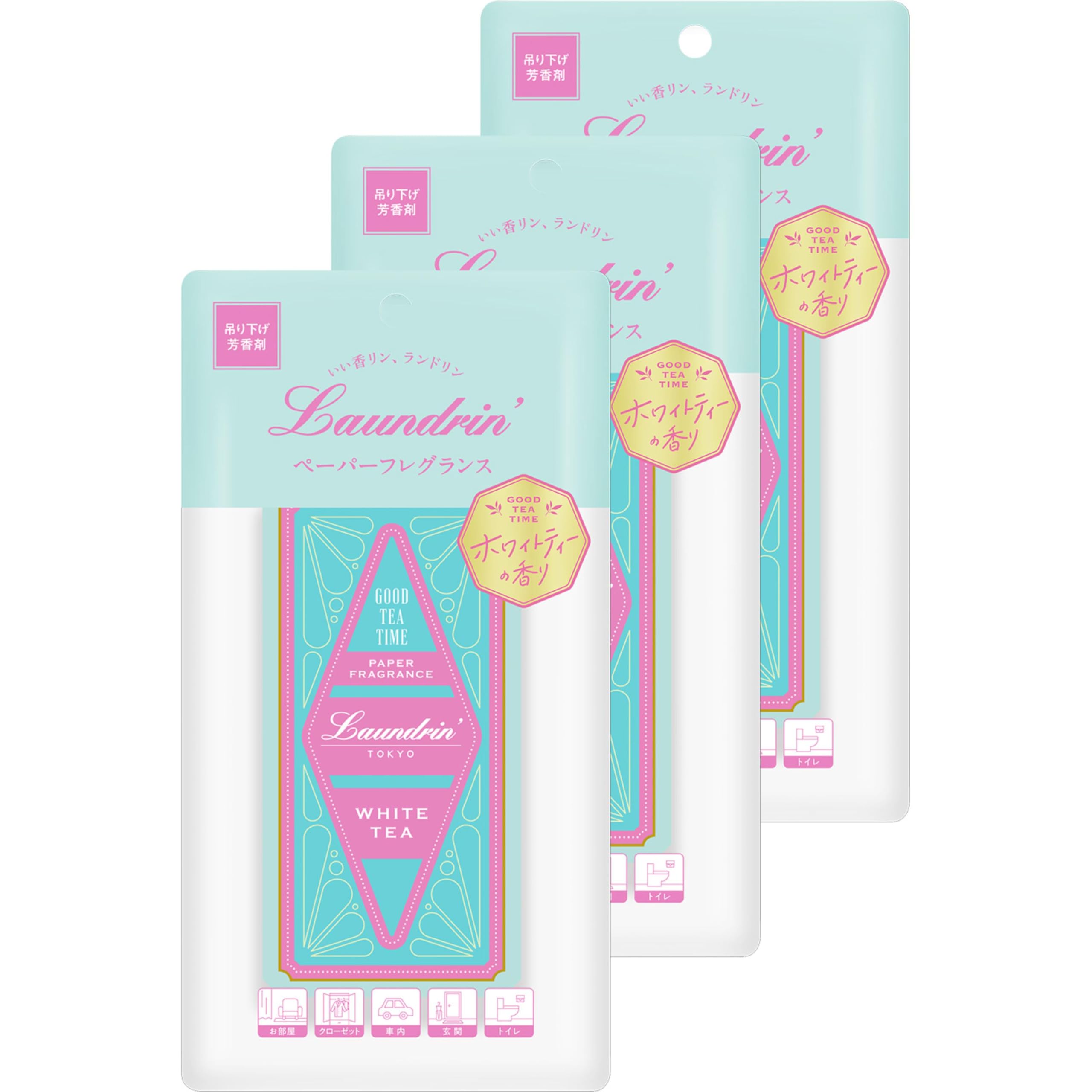 

Laundrin Paper Fragrance White Tea Scent Set Air Freshener 3-Piece