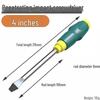 Industrial-Grade Extra Long Magnetic Screwdriver with Hollow, Hammerable Handle - Super Hard Phillips & Slotted Bits