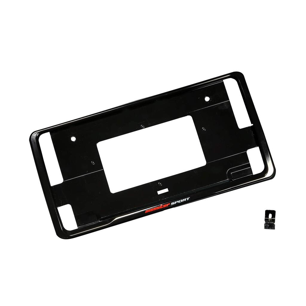MONSTER SPORT License Frame Compatible with New Standards License Plate Frame Cover Suzuki Vehicles and Others [Gloss Black] 794110-0000M