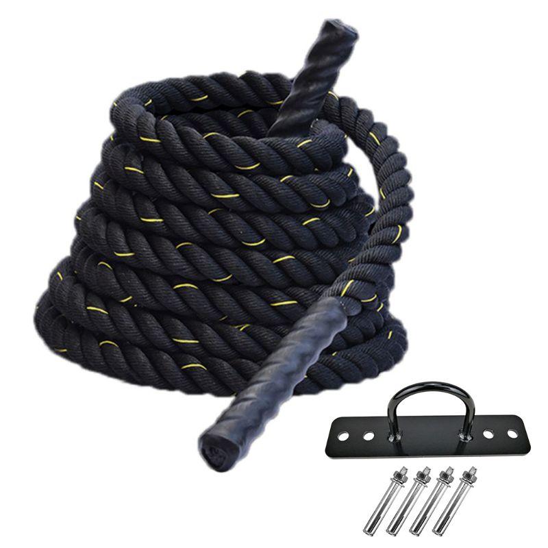 Buy Heavy Battle Rope with Upgraded Polyester Cover,A Nchor Strap Kit ...