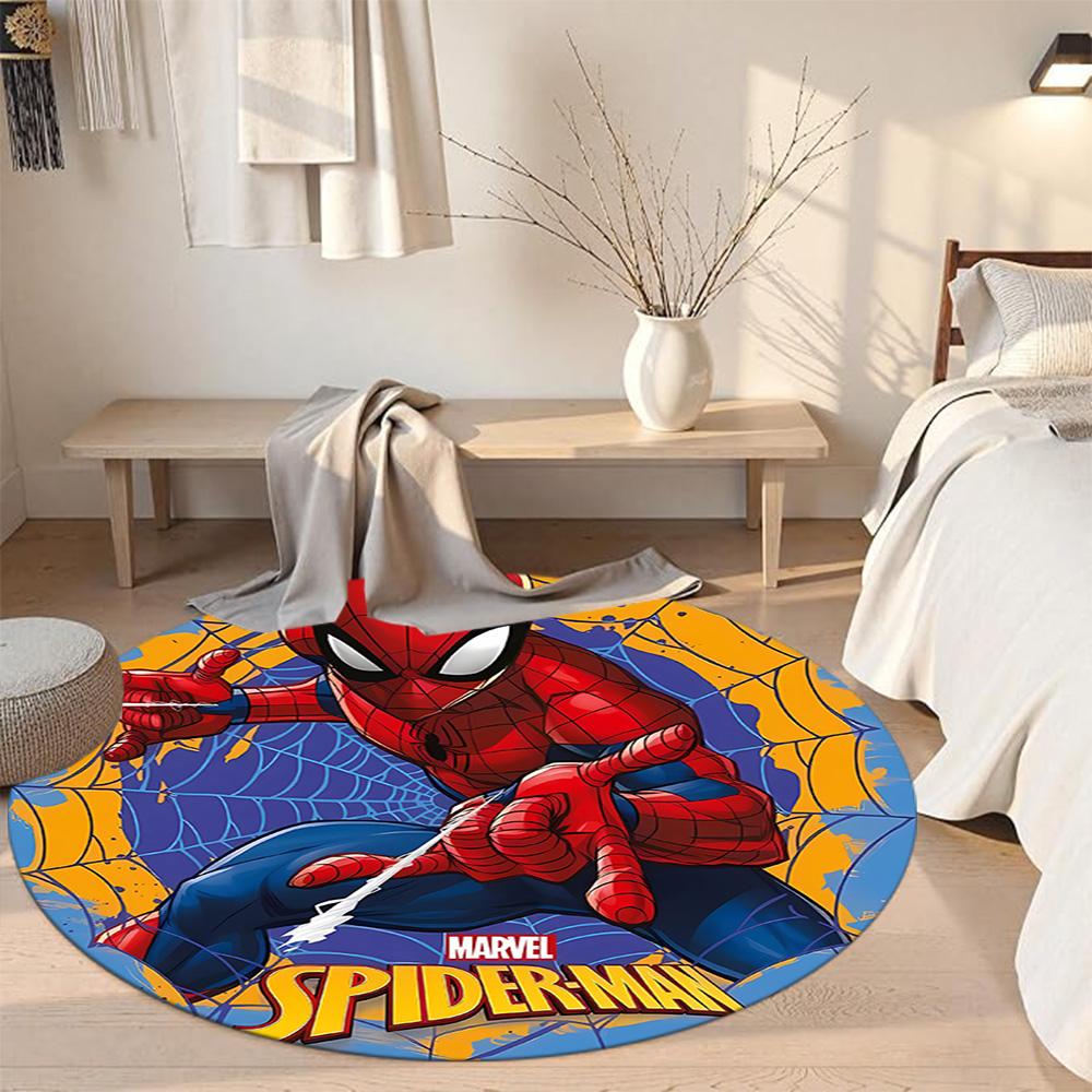 Spider-man Round Floor Mat Design for Dining Room Entryway Decorate room Hallway Antislip Round Carpet Decorate Offices