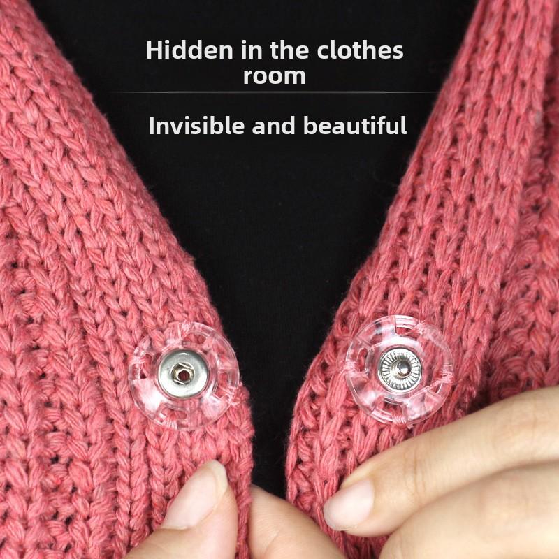 1 Pair Plastic Transparent Invisible Buttons Snap Buttons Coat Snap Buttons Clothing Accessories Anti-Exposure Buttons