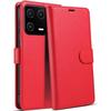 Coque de protection - E.F.CONNECTION - pour Xiaomi 13 - Cuir Synthétique - Fermeture Magnétique - Élégante Rouge