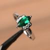 Women's Green Emerald Marquise Cut Gemstone Ring May Birthstone 925 Sterling Silver Statement Ring For Engagement & Anniversary Wear
