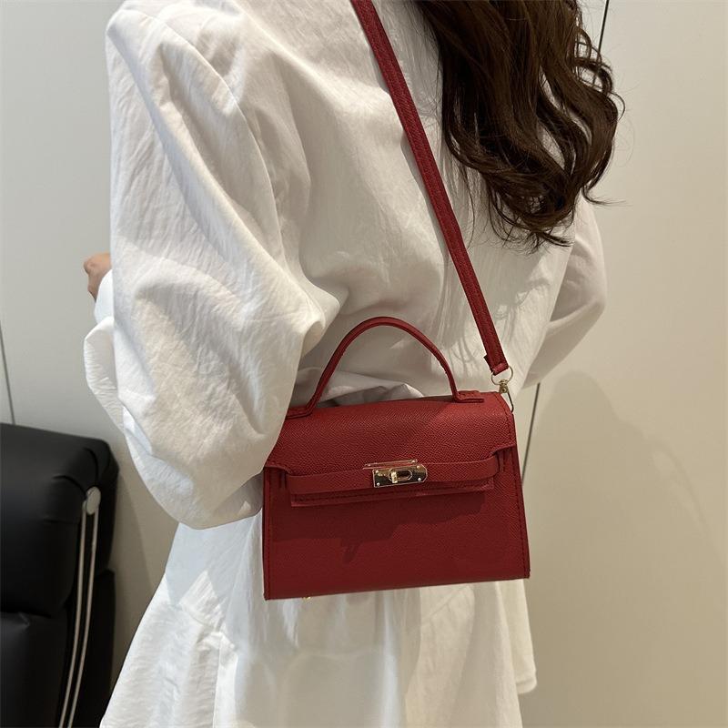 New Trend Bag Women's Versatile Handbag Fashion Retro Kelly Bag One Shoulder Crossbody Small Square Bag