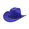 Ethnic-style fedora, western cowboy hat, Tibetan-style performance hat, woolen mid-brimmed European and American retro woolen hat