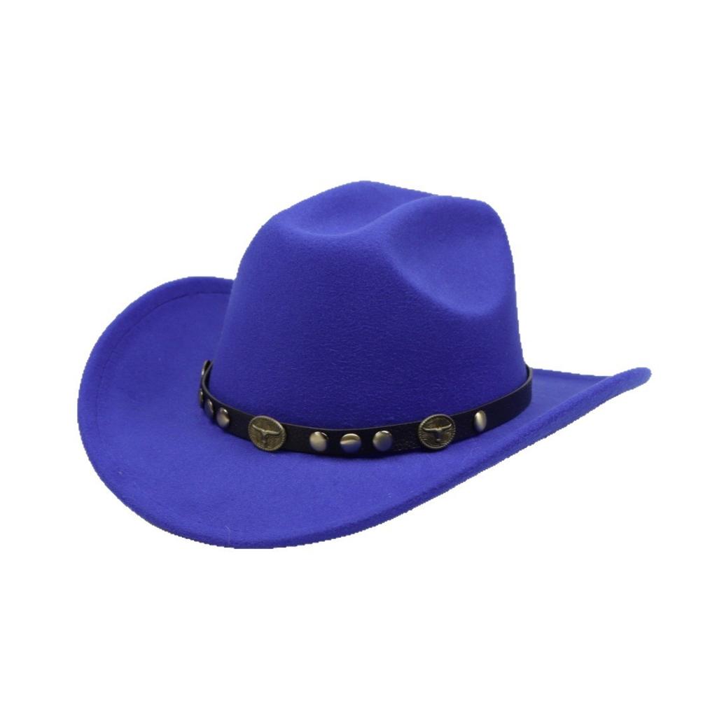 Ethnic-style fedora, western cowboy hat, Tibetan-style performance hat, woolen mid-brimmed European and American retro woolen hat