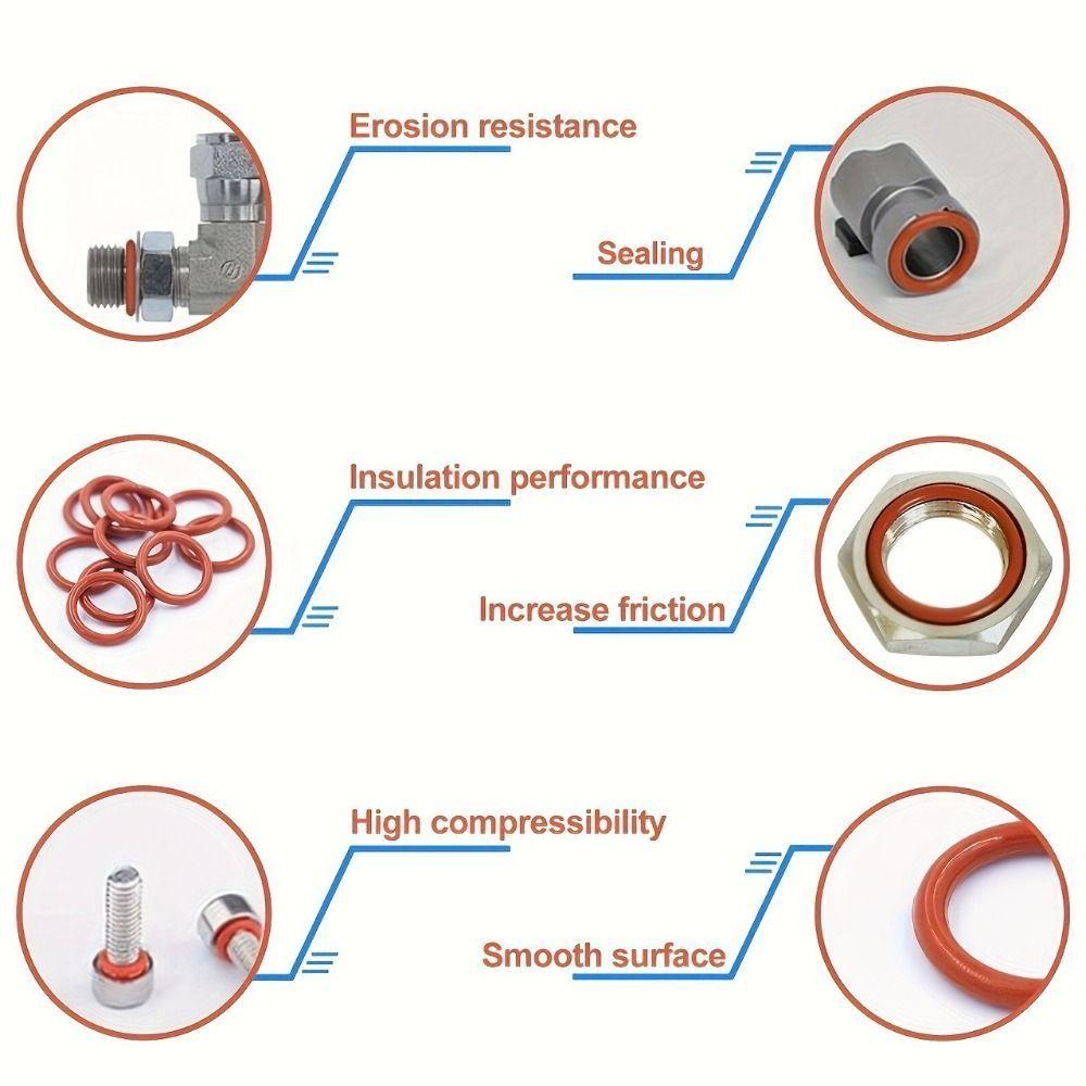 225PCS Oil-Resistant O-Ring Seal Set High-temperature Resistant O-Ring Combo Pack Automotive Repair