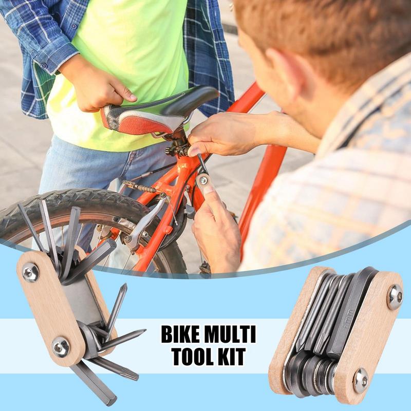 Bike Repair Tools Riding Maintenance Accessories 8-in-1 Cycling Repair Tool Kit Multi Function Accessories Set For Road Mountain