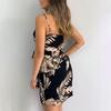 Summer Dress Floral Leaves Print Skinny Female Spaghetti Strap Bohemian Beachwear for Beach