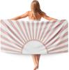 Boho Colorful Sun Sunshine Beach Towel, Sunrise Sunset Microfiber Beach Towels Oversized for Bathroom,Boho Quick Dry Travel Sand