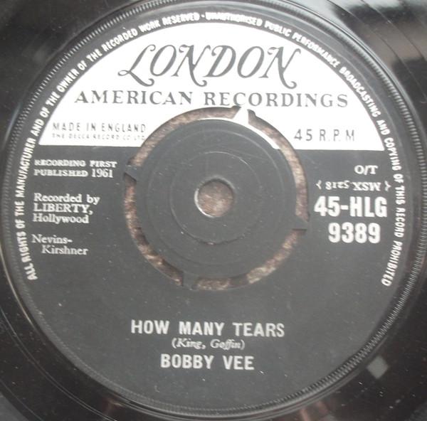 

7-дюймовая пластинка БОББИ ВИ - Сколько слез / Детское личико 45HLG9389 London Records, 1961 Великобритания Рок Б/У