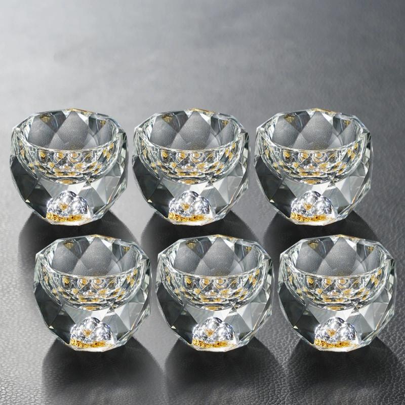 

6PCS Shot Glasses Diamond Faceted Double Bottom Crystal Glass Cup for Whiskey Espresso Tea Cup Bar Light Luxury Drinkware 50ML 50ML