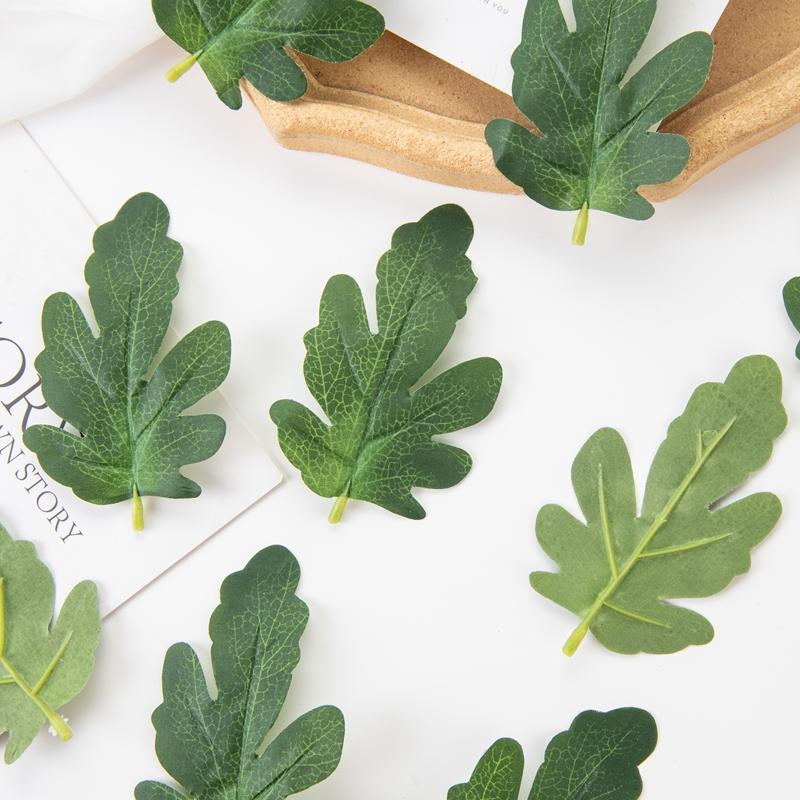 50 STÜCKE Künstliche Pflanzen DIY Süßigkeitenbox Hochzeitsblumen Kranz Weihnachtsdekorationen für Zuhause Scrapbooking Falsche Wassermelonenblätter