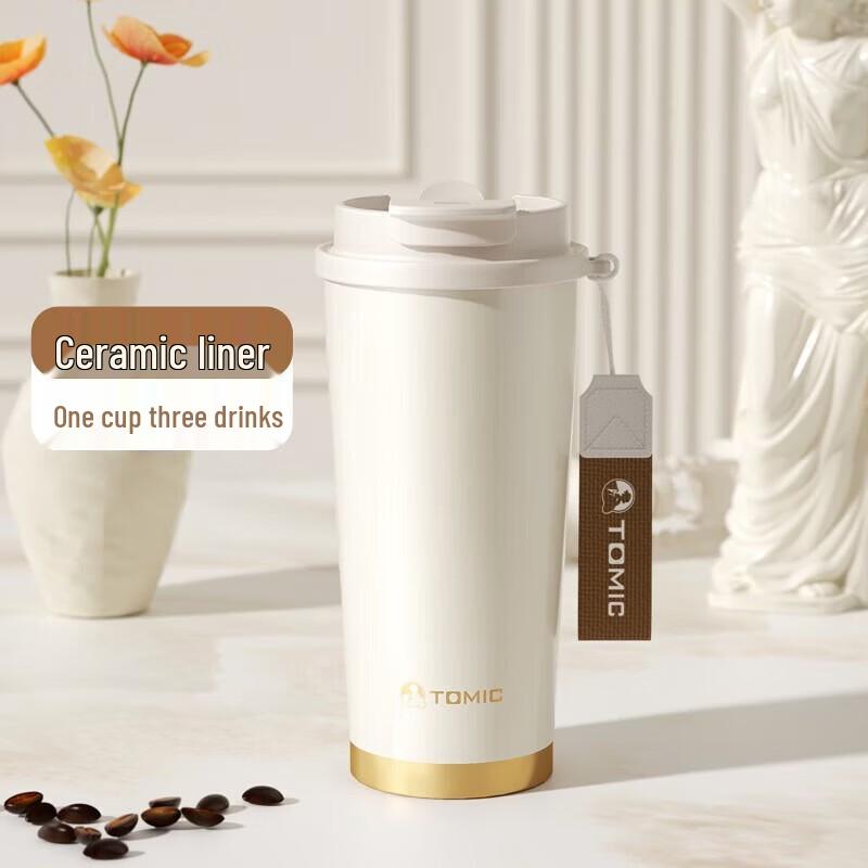 TOMIC 500ML Ceramic Lined Insulated Coffee Mug