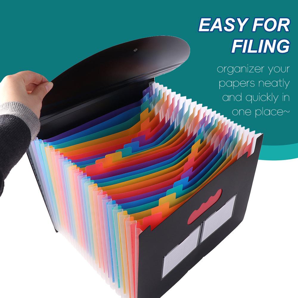 Rainbow Expandable Filing Box 25 Pockets Art Supplies Folder File Folder Organizer  Business