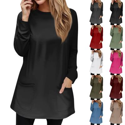 Women's Sweatshirt Pullover Active Sportswear Pocket Print Casual Round Neck Long Sleeve Top