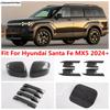 Door Handle Bowl / Rearview Mirror Cap / Fuel Oil Tank Cover Trim Carbon Fiber Accessories For Hyundai Santa Fe MX5 2024 2025