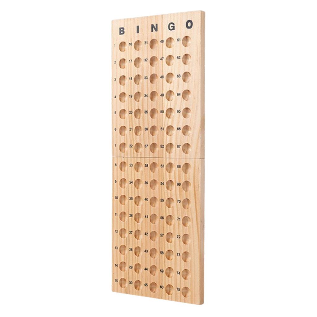Wooden Bingo Masterboard Board, Ball Holder Education Toy, Portable, Easy to Use, Foldable for