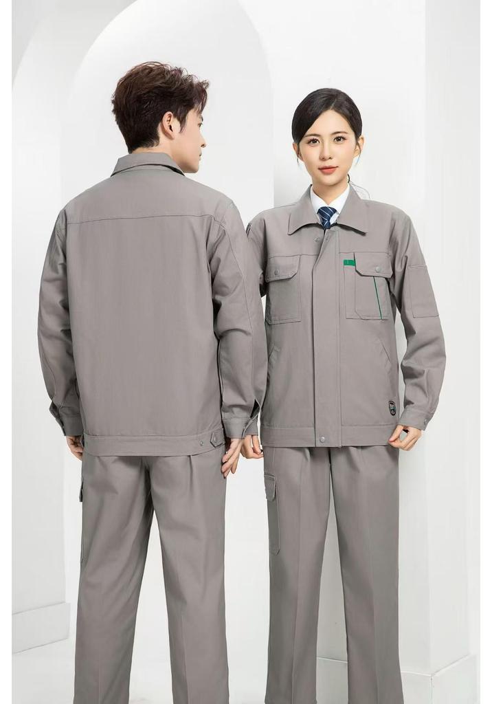 Durable Cotton Workwear Set: Anti-Scald, Long Sleeve, Wear-Resistant Clothing for Auto Repair and Electric Welding