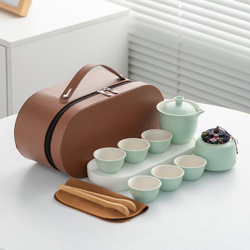Business Gifts Travel Tea Set Kuaike Cup One Pot Three Cups Portable Cover Bowl Small Set Outdoor High-end Kung Fu Set